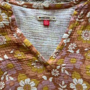 Marine Layer Coral Blush Floral V-Neck Tunic